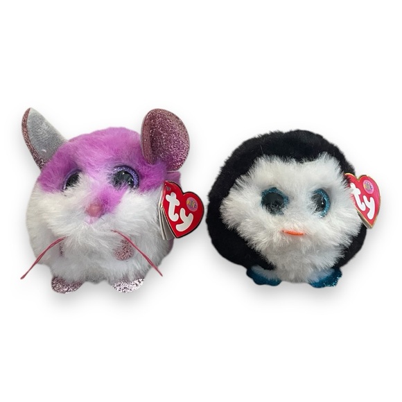 Ty Puffies chinchilla and penguin - Picture 1 of 5